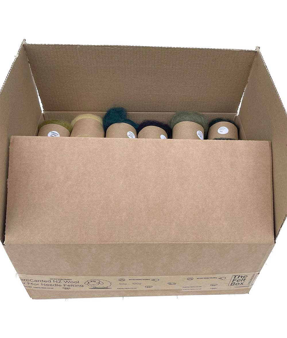 Maori DHG Carded Needle Felting Wool Bumper Bulk Pack Workshop The Felt Box ® Starter 60 Colours