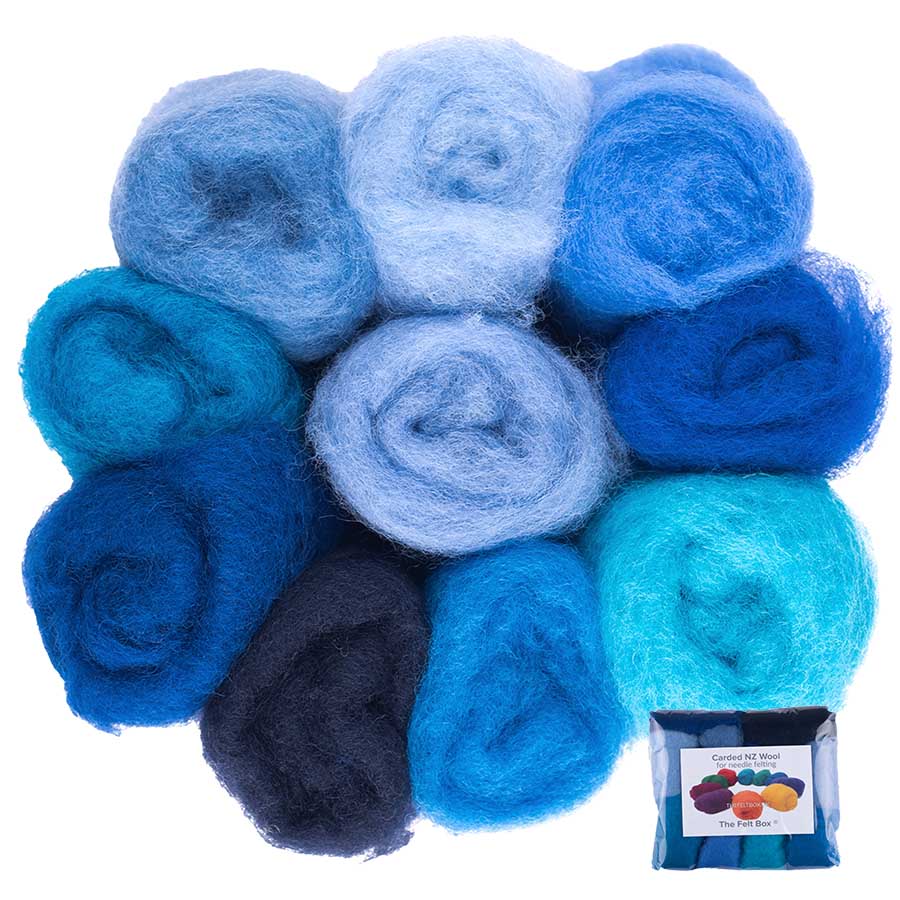 Carded Needle Felting Wool Shade Packs The Felt Box ® 100g
