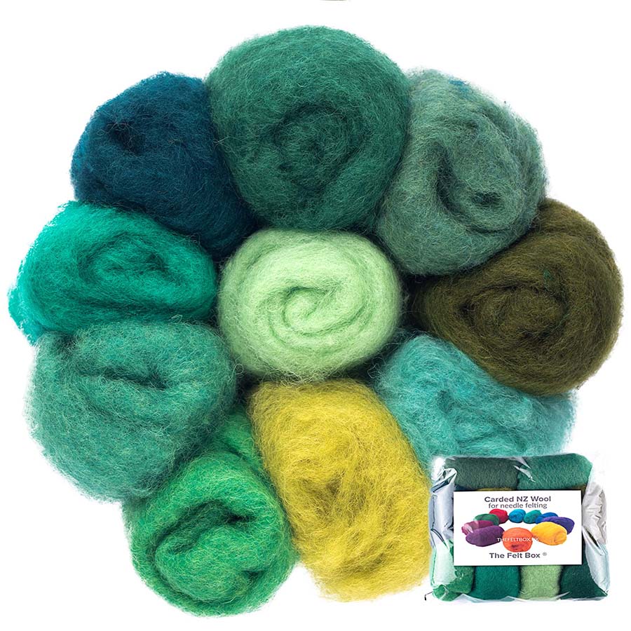 Carded Needle Felting Wool Shade Packs The Felt Box ® 100g
