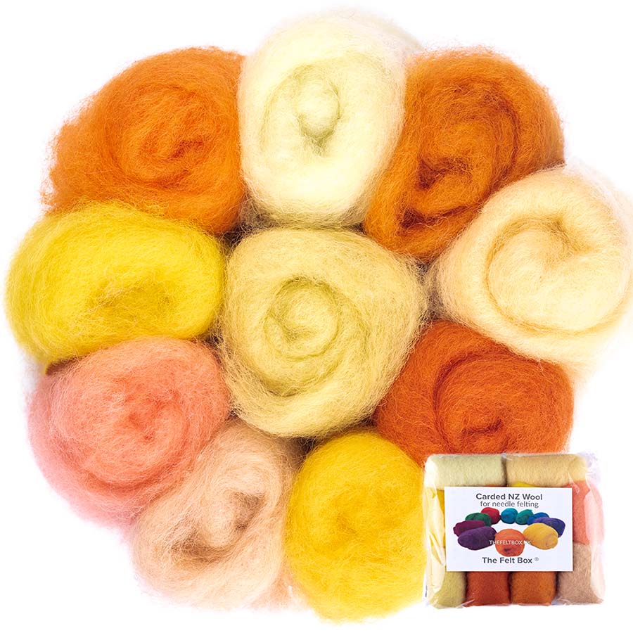 Carded Needle Felting Wool Shade Packs The Felt Box ® 100g