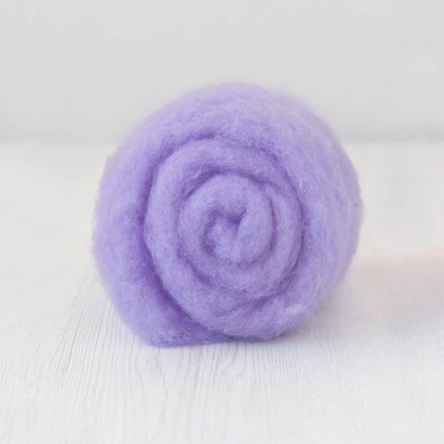 Carded Felt Wool Needle Felting Carded Batt Lilac Maori DHG Lavender