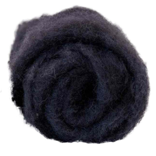 Carded Felt Wool Needle Felting Carded Batt Dark Grey Maori DHG Seal