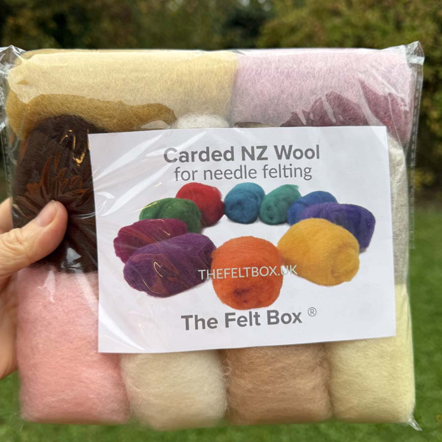 Carded Needle Felting Wool Shade Packs The Felt Box ® 100g -last chance