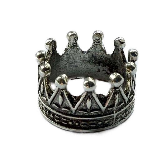Metal Crown Charm – 20mm Diameter | The Felt Box UK -Antique Silver