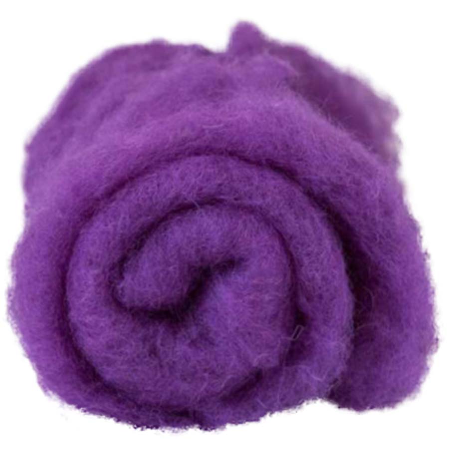 Carded Felt Wool Needle Felting Carded Batt Lilac Purple Maori DHG Theatre