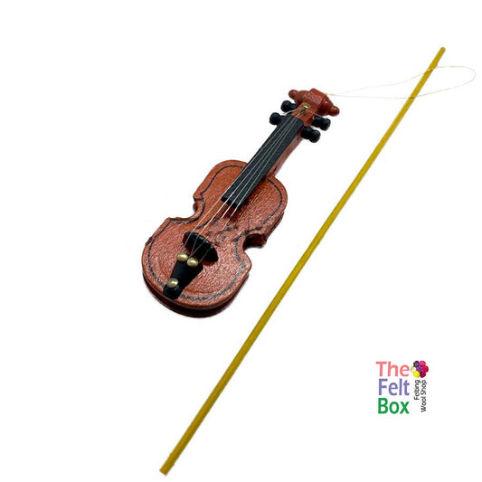 Cute Wooden Violin Accessory Toy 12 cm