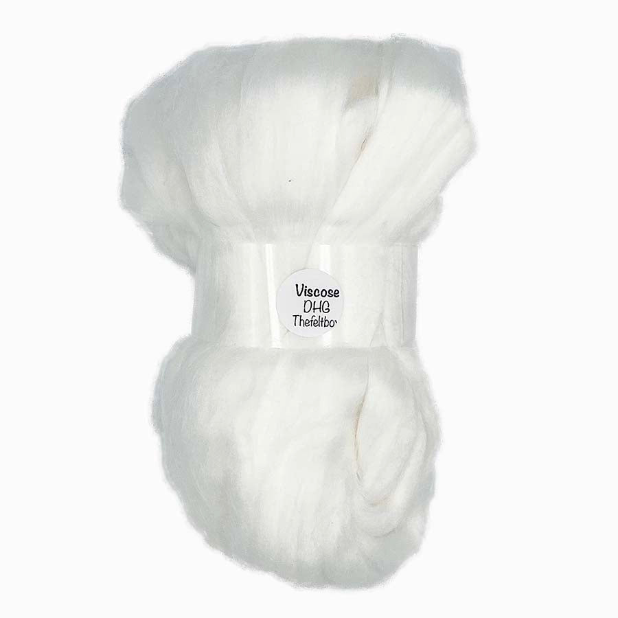 Viscose Fibre SHINY Roving for Felting Spinning White (DHG ) 100g