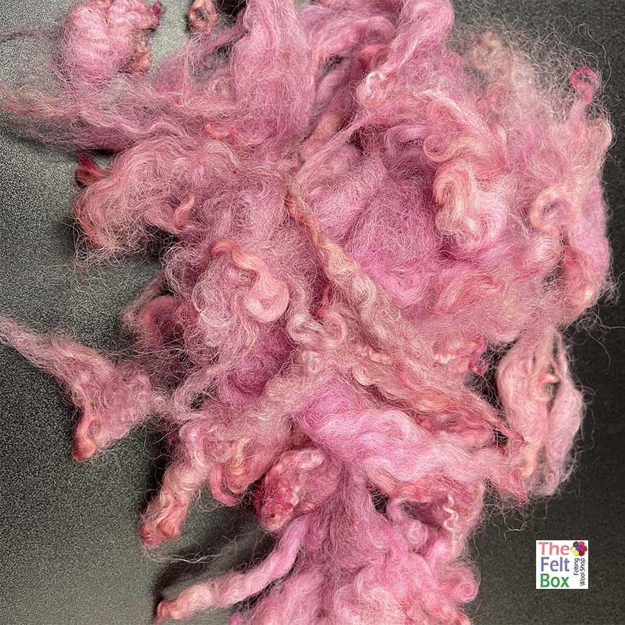 Curly Wool Locks Fleece Leicester Pink 28 g