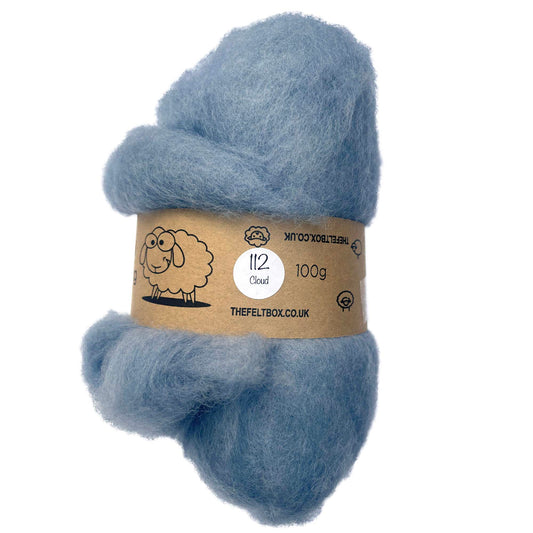 Carded Wool For Felting, Needle Felting Batting, Cloud  ( 112 )