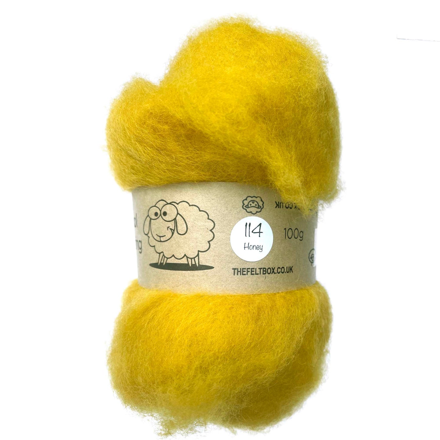 Carded Wool For Felting, Needle Felting Batting, Honey ( 114 )