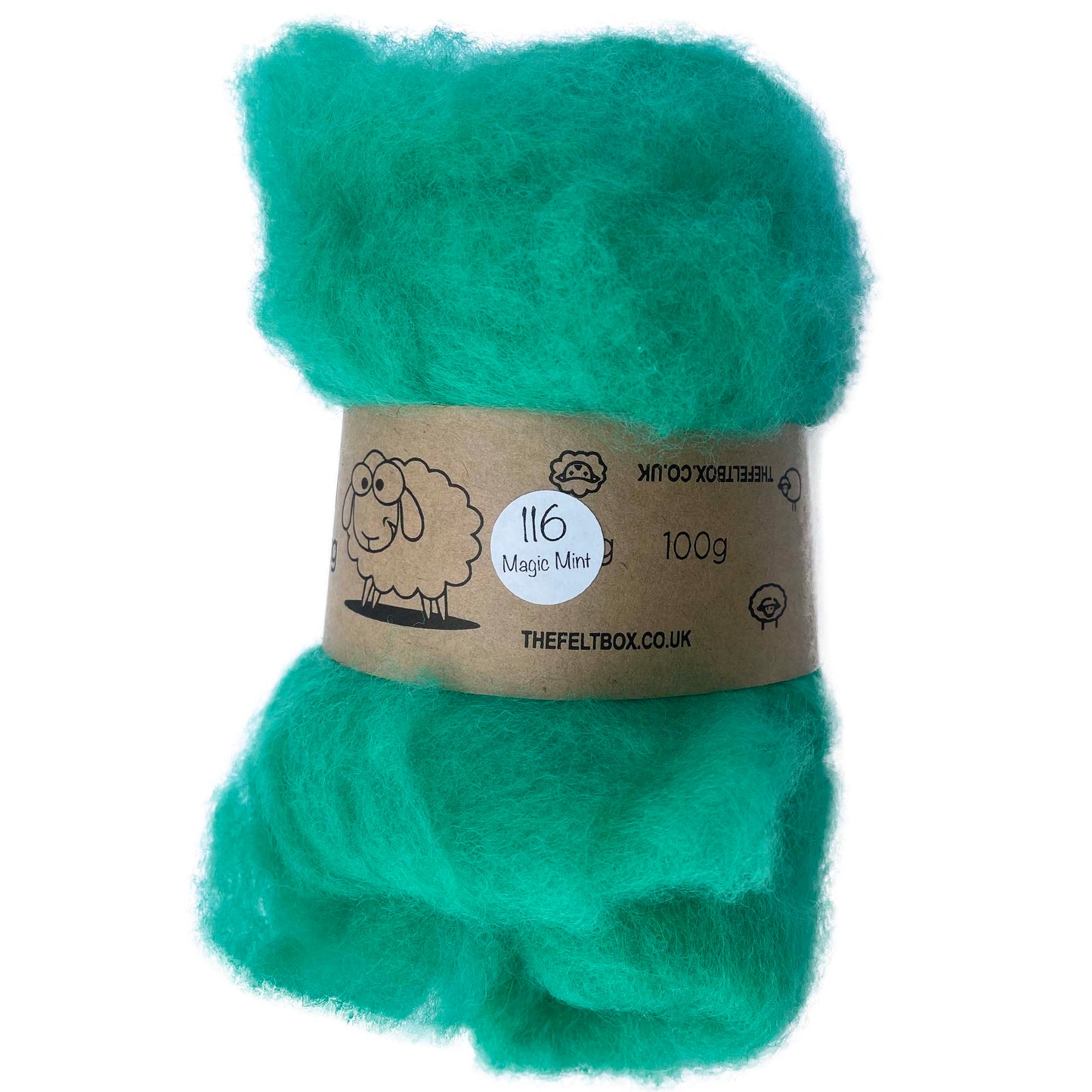 Carded Wool For Felting, Needle Felting Batting, Magic Mint ( 116 )