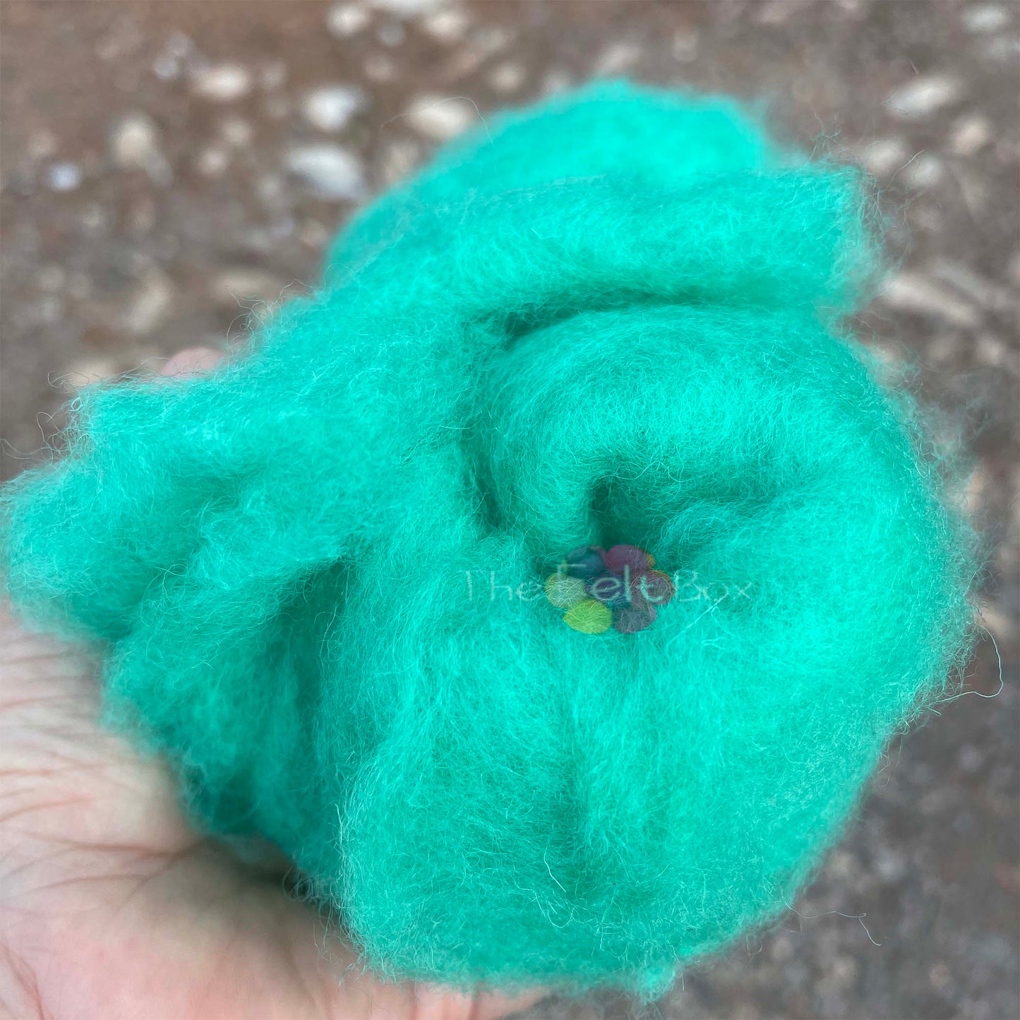 Carded Wool For Felting, Needle Felting Batting, Magic Mint ( 116 )
