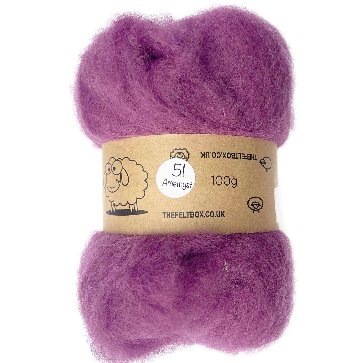 Carded Wool For Felting, Needle Felting Batting, Amethyst ( 51 )