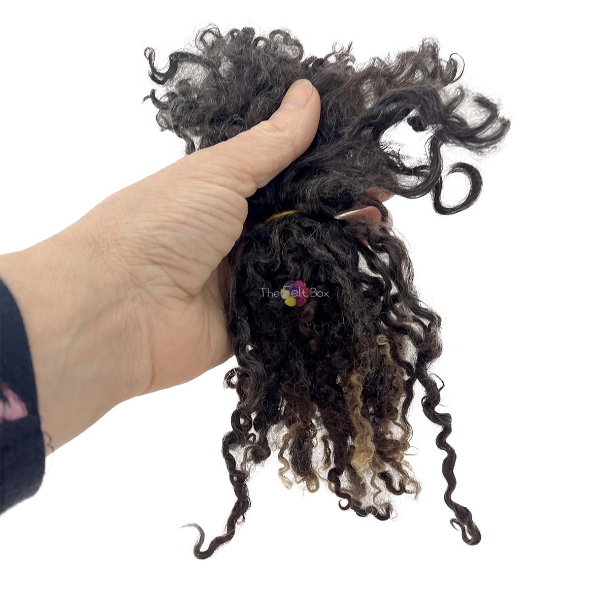 Curly Wool Locks Separated Fleece Wensleydale (71) Brown 14 g