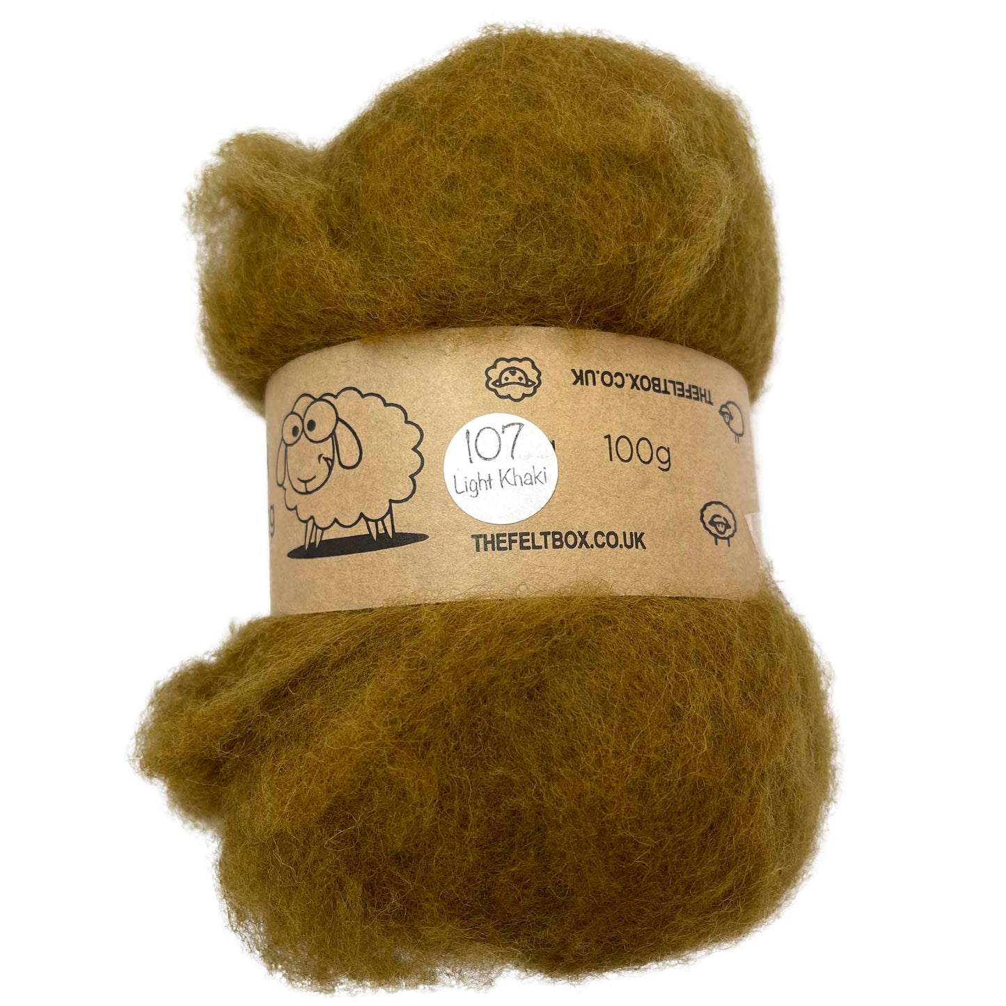 Carded Wool For Felting, Needle Felting Batting, Light Khaki ( 107 )