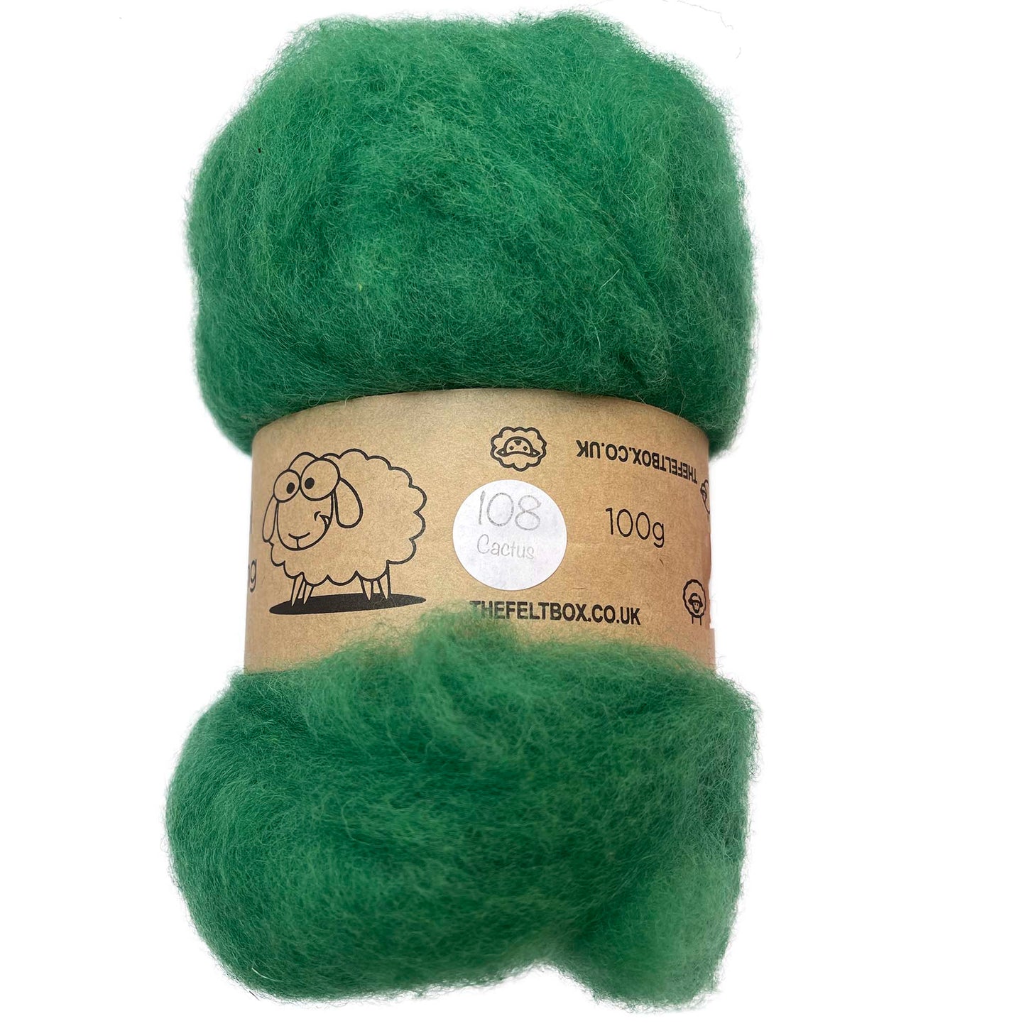 Carded Wool For Felting, Needle Felting Batting, Cactus ( 108 )