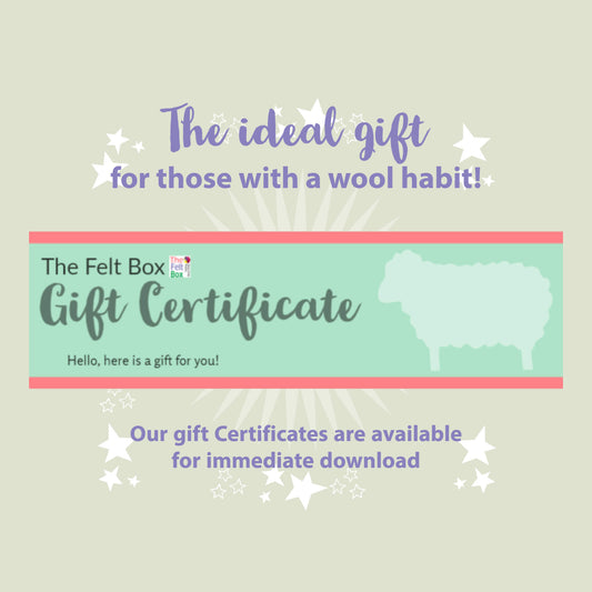 Needle Felting Gift Card Voucher – The Felt Box Digital Certificate
