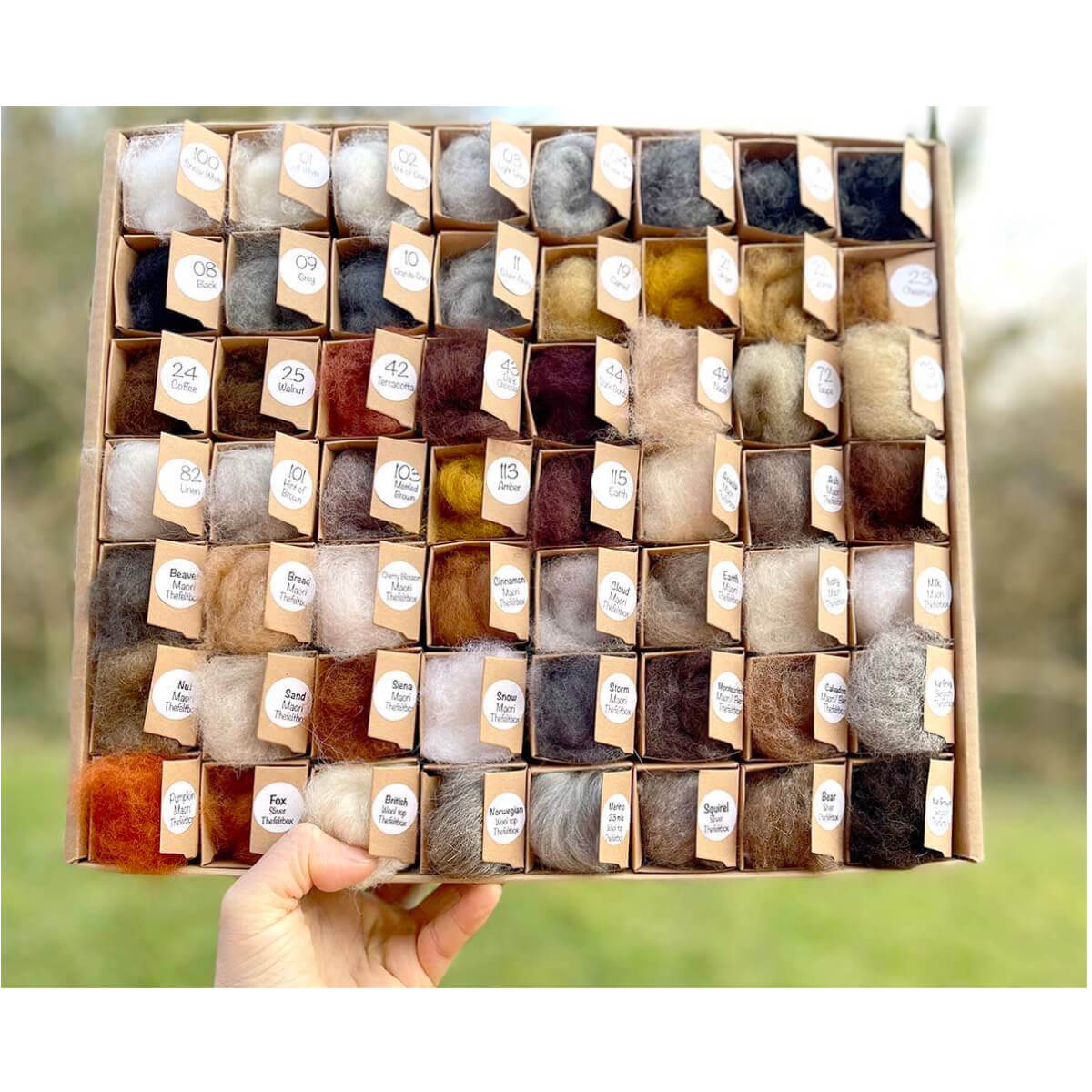Carded Needle Felting Wool Animal Colours Palette | The Felt Box® | 56 Colours UK