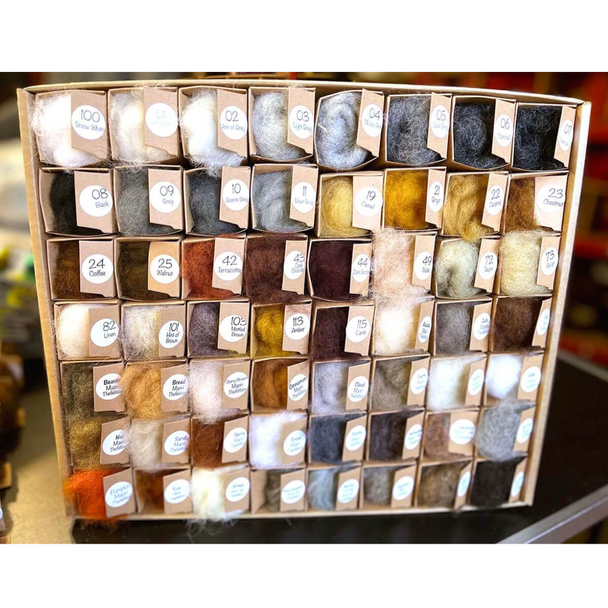Carded Needle Felting Wool Animal Colours Palette | The Felt Box® | 56 Colours UK
