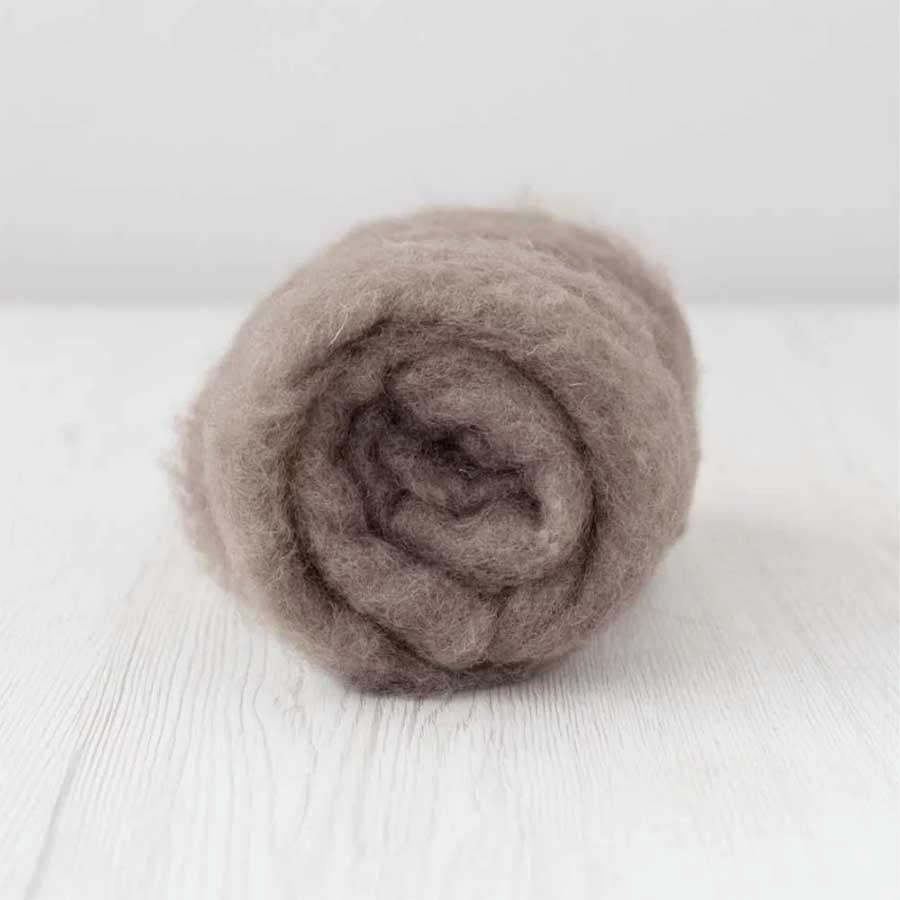 Carded Felt Wool Needle Felting Carded Batt Beige Brown Mink Maori DHG Ash