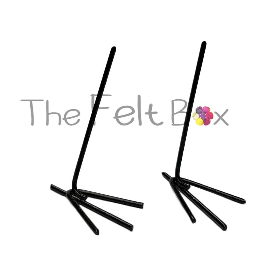 Metal Legs For Needle Felting Birds Feet - Black: H 45 mm W 25mm