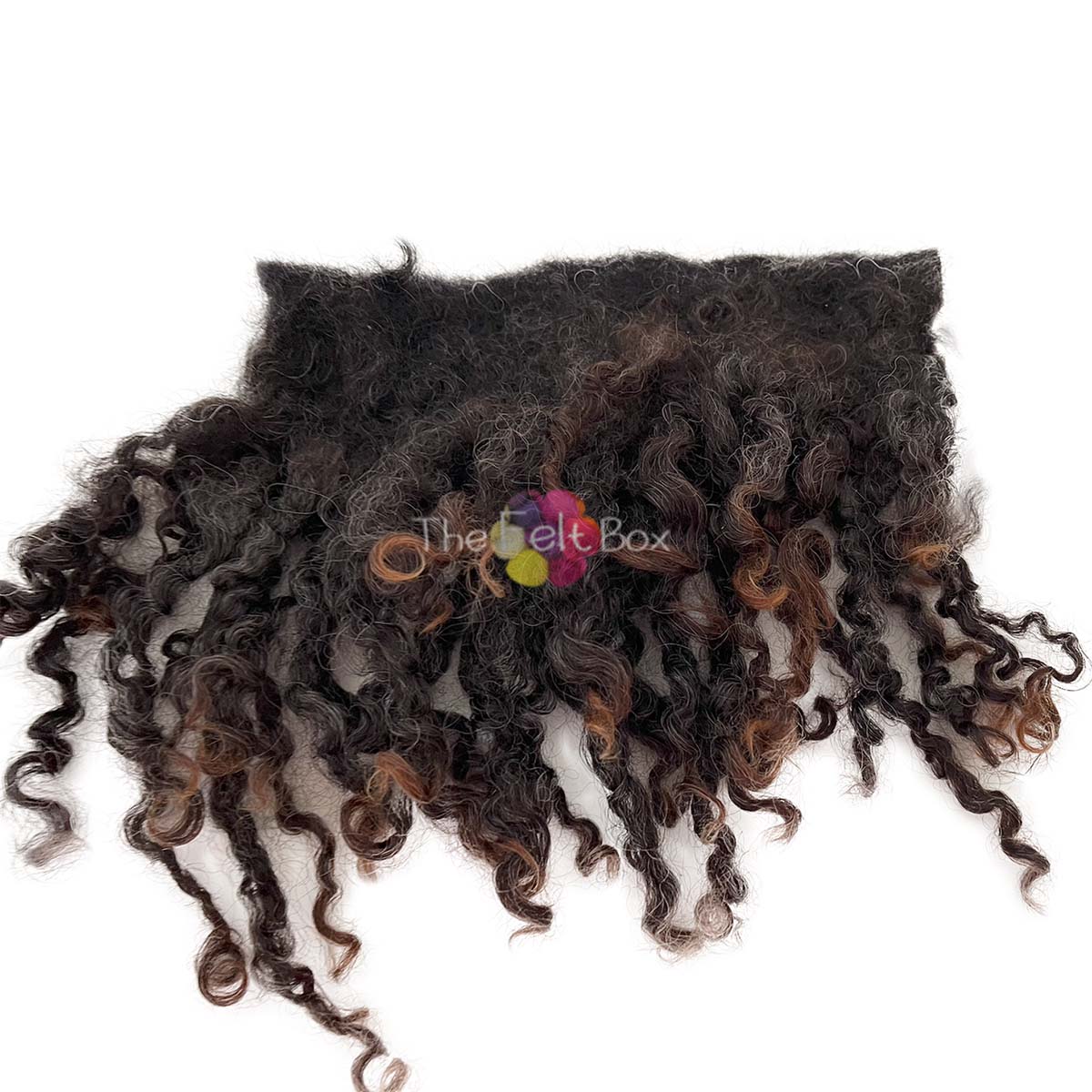 Curly Wool Locks on cloth, Wensleydale Brown