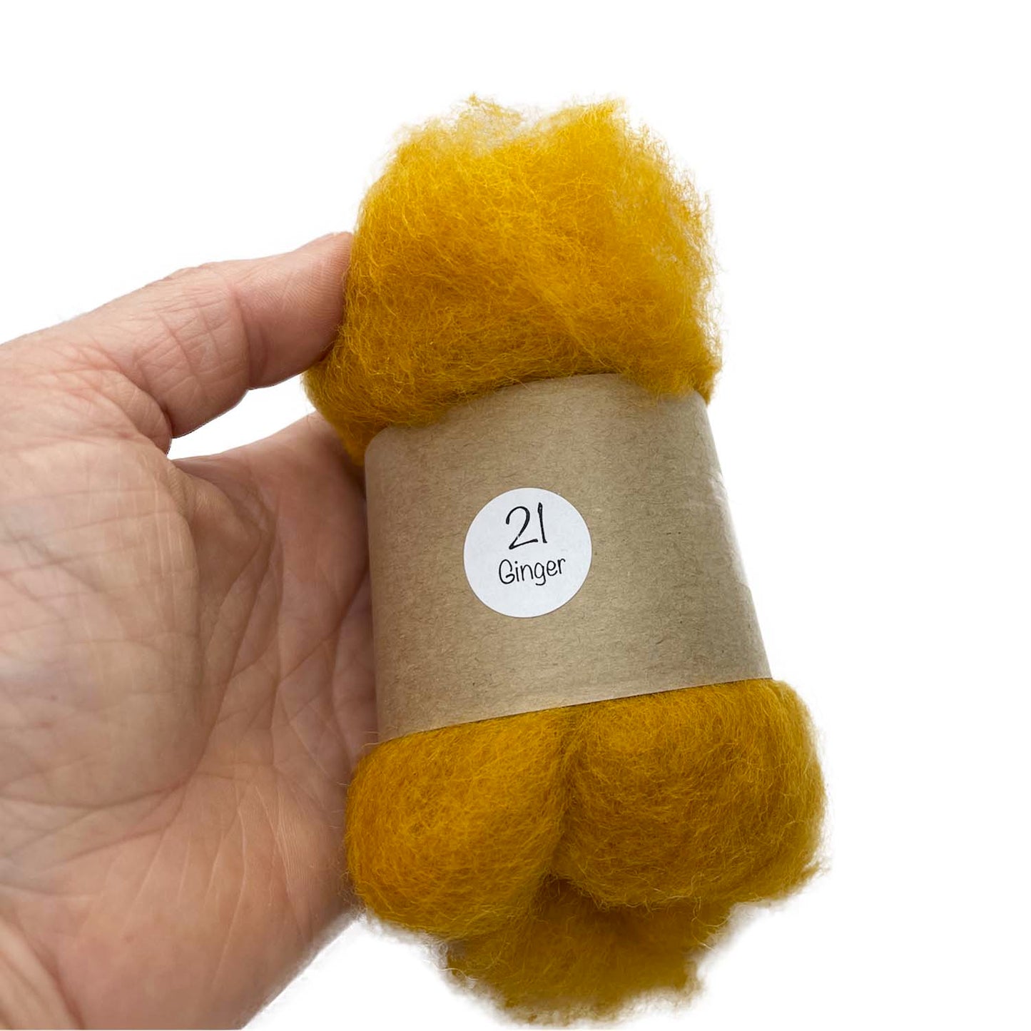 Carded NZ Wool For Needle Felting Batts - Ginger #21