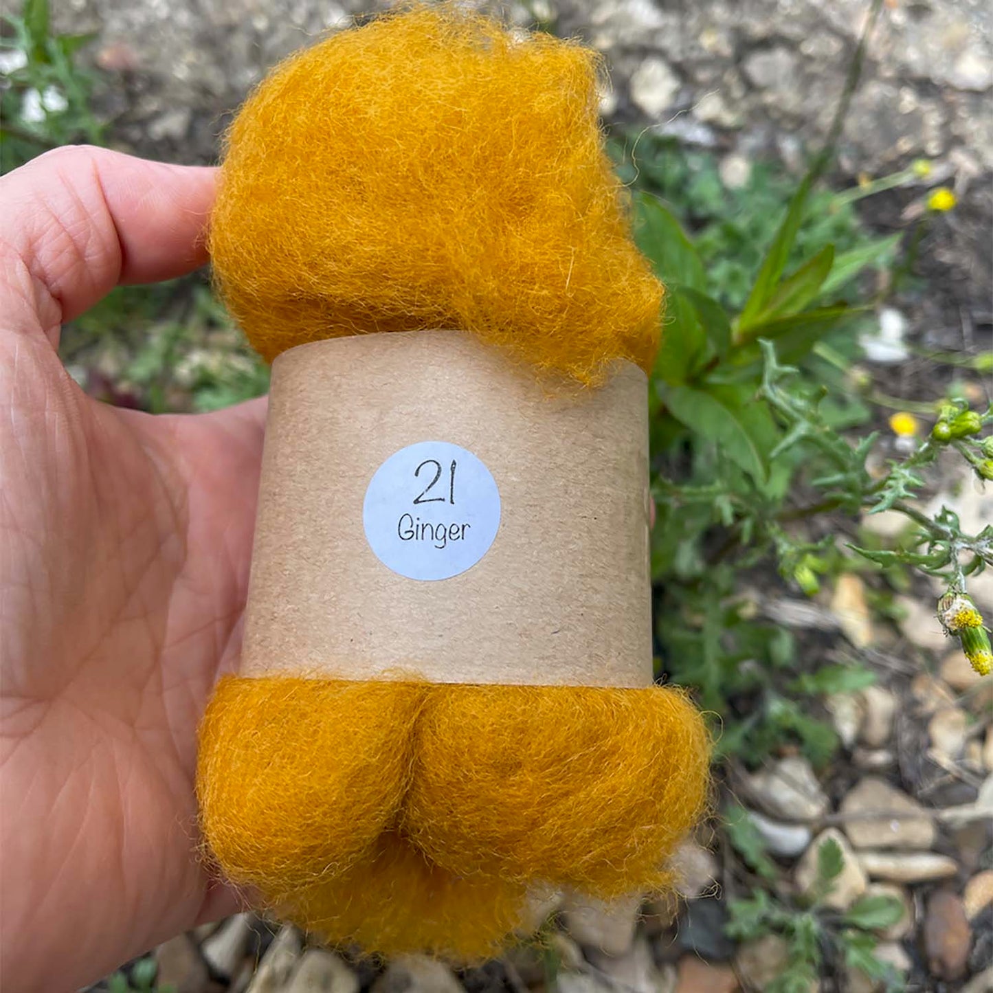 Carded NZ Wool For Needle Felting Batts - Ginger #21