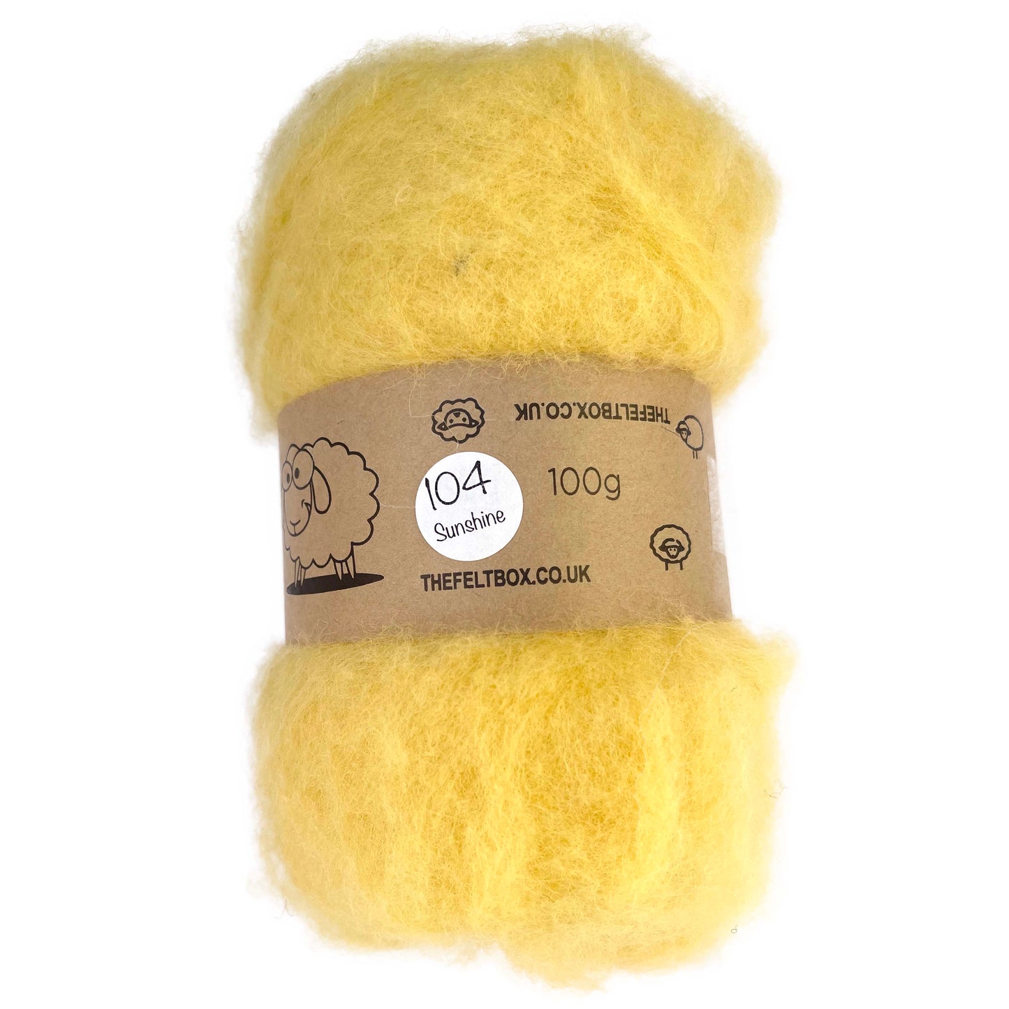 Carded Wool For Felting, Needle Felting Batting, Sunshine ( 104 )
