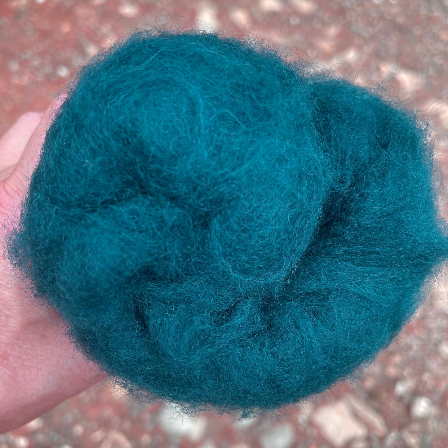 Carded Wool For Felting, Needle Felting Batting, Dark Peacock  ( 95 )