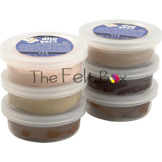 Silk Clay Modelling Medium for Noses, Beaks, Claws, and Faces in Various Skintones - Perfect for Needle Felting Sculptures