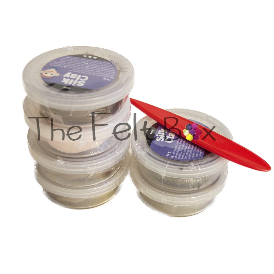 Silk Clay Modelling Medium for Noses, Beaks, Claws, and Faces in Various Skintones - Perfect for Needle Felting Sculptures