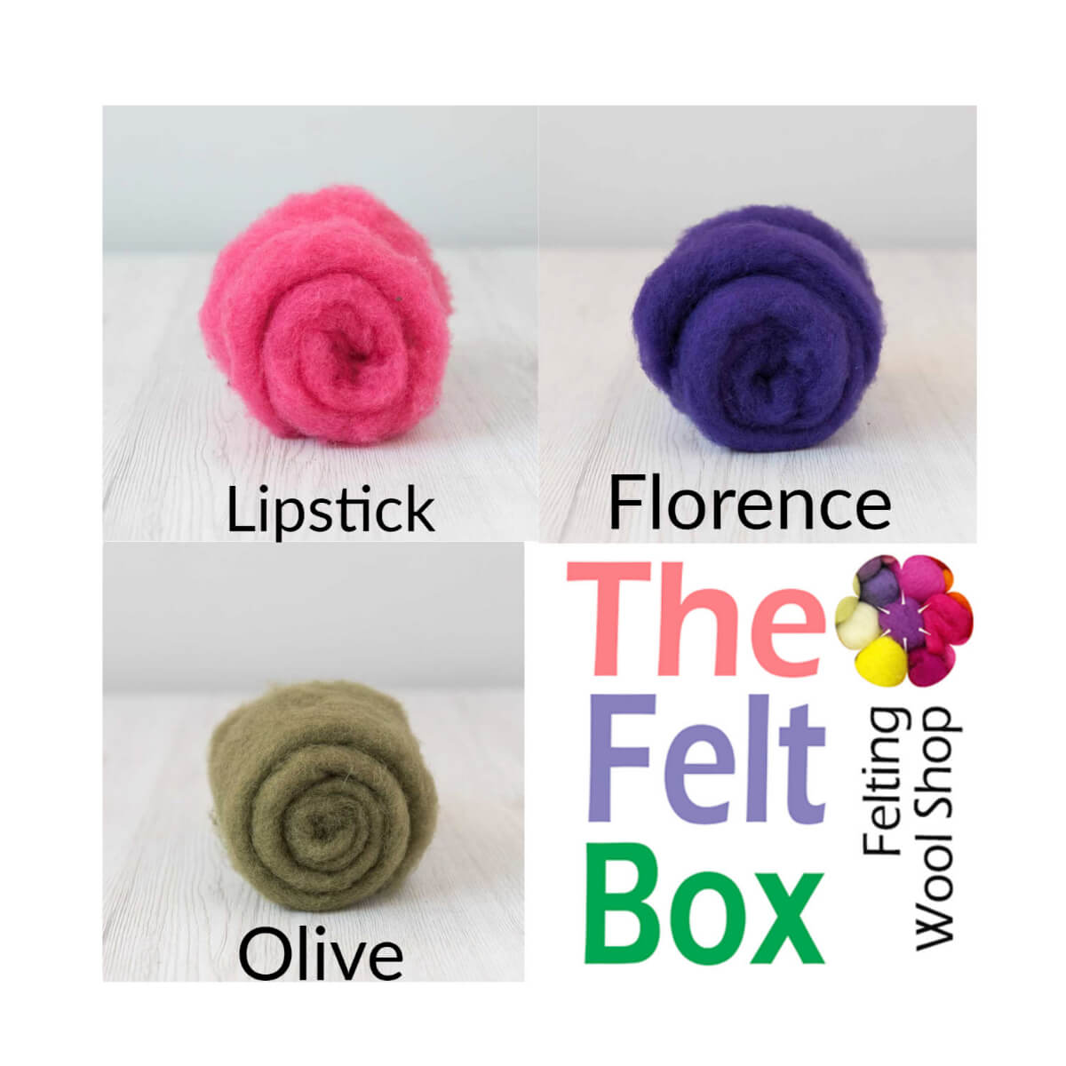 Carded Felt Needle Felting NZ and Maori Colour Chart Real Wool Colour Samples x5