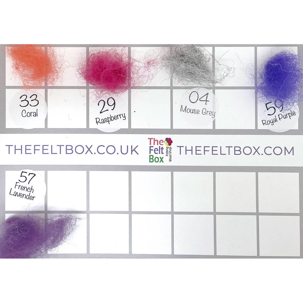 Carded Felt Needle Felting NZ and Maori Colour Chart Real Wool Colour Samples x5