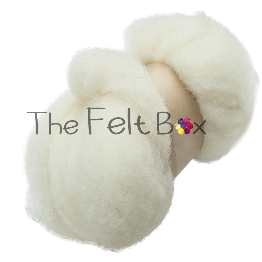 Carded Sliver Needle Felting Natural Cheviot Fibres Cream Skin Felt Dirty Cream