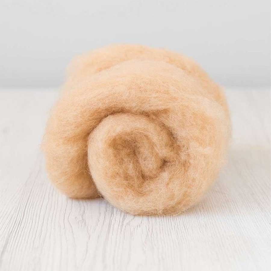 Carded Felt Wool Needle Felting Carded Batt Peach Beige Skin Nude Maori DHG Dune