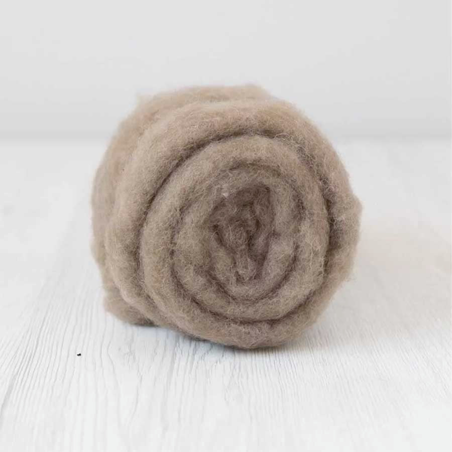 Carded Felt Wool Needle Felting Carded Batt Brown Beige Bear Maori DHG Earth