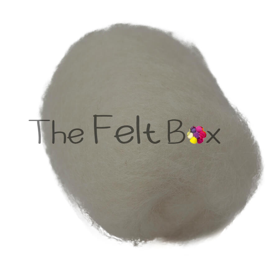 Carded NZ Wool For Needle Felting Batts -Off White #01