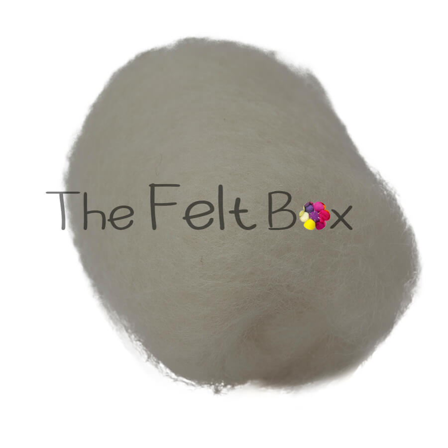Needle Felting Wool with Coarse Short Fibres - Carded NZ Off White ( 01)