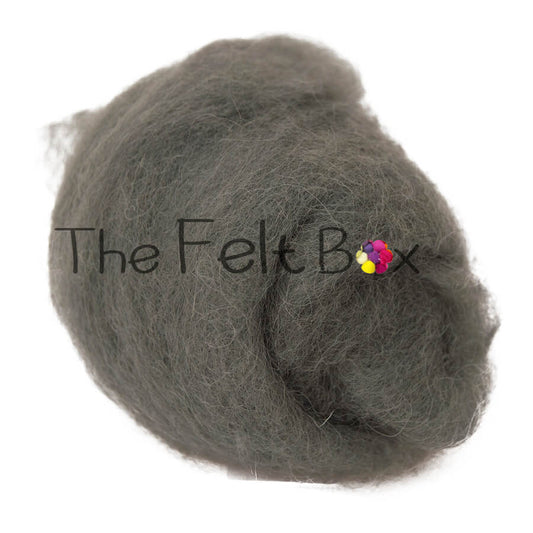Carded Wool For Felting, Needle Felting Batting, Mid Grey  ( 09 )