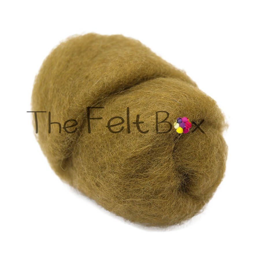 Carded NZ Wool For Needle Felting Batts - Light Khaki #107
