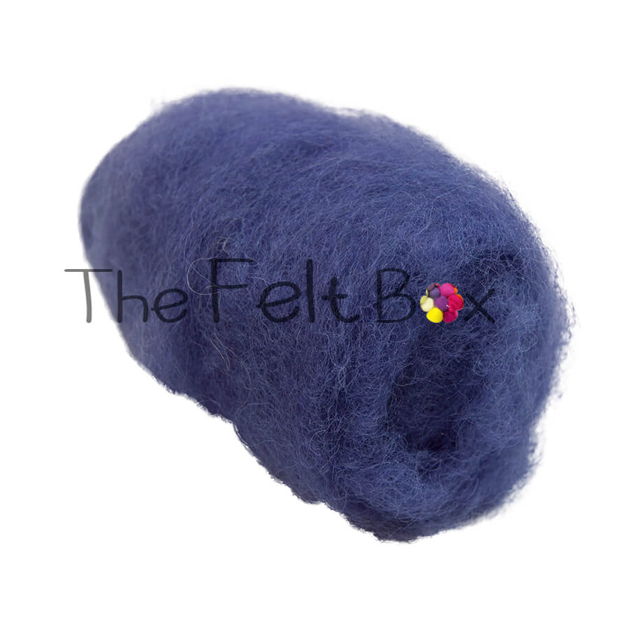 Carded Wool For Felting, Needle Felting Batting, Violet  ( 117 )