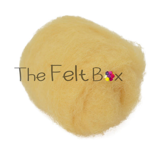 Carded Wool For Felting, Needle Felting Batting, Mellow Yellow  ( 16 )