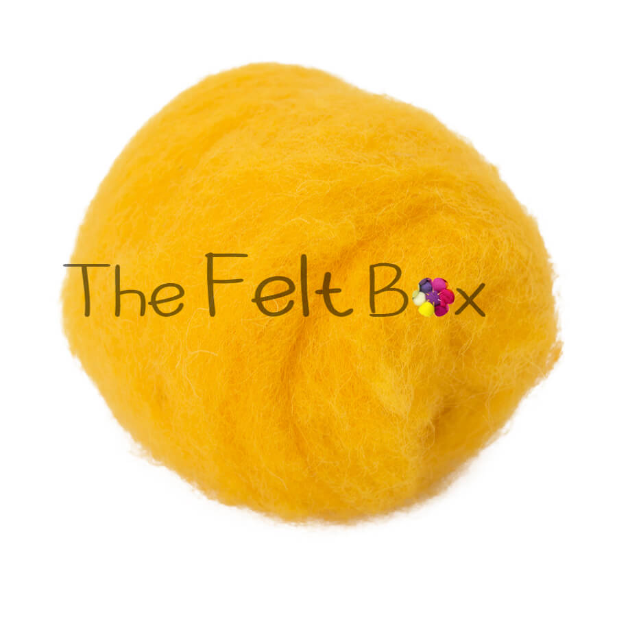 Carded NZ Wool For Needle Felting Batts - Sunflower #20