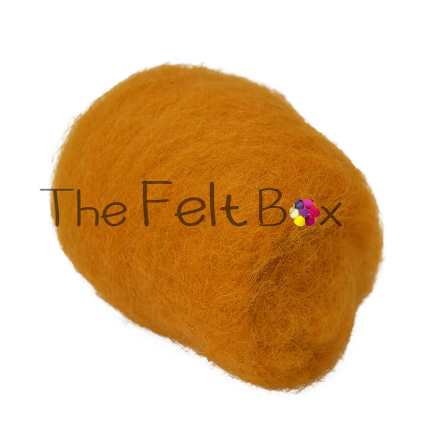 Carded NZ Wool For Needle Felting Batts - Ginger #21
