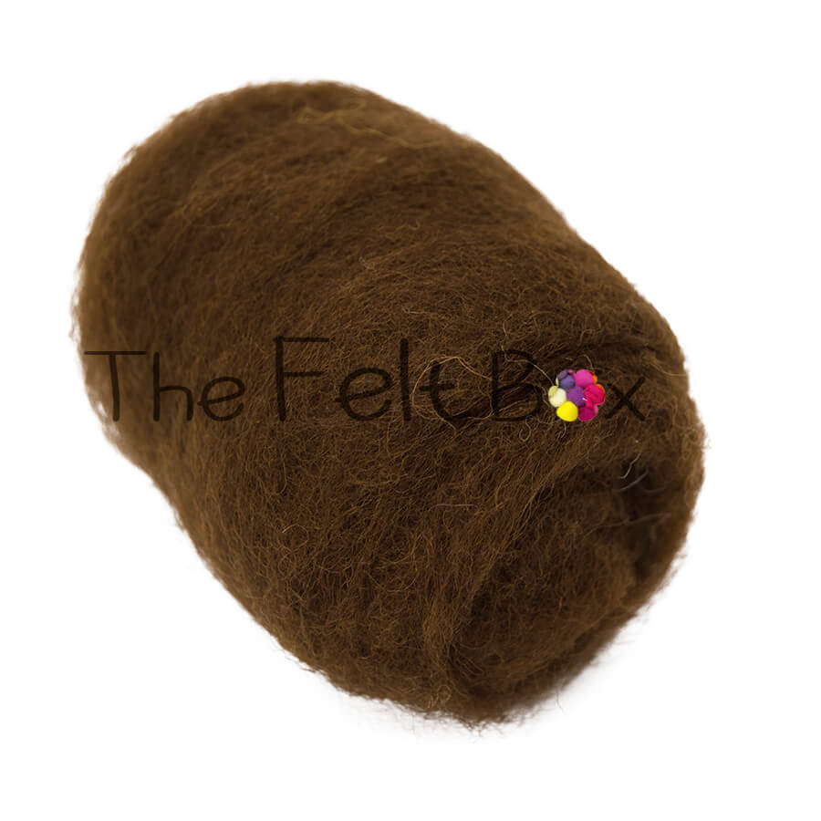 Carded NZ Wool For Needle Felting Batts - Walnut  #25