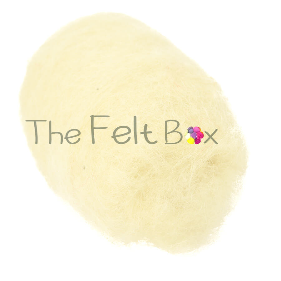 Carded NZ Wool For Needle Felting Batts - Vanilla #27