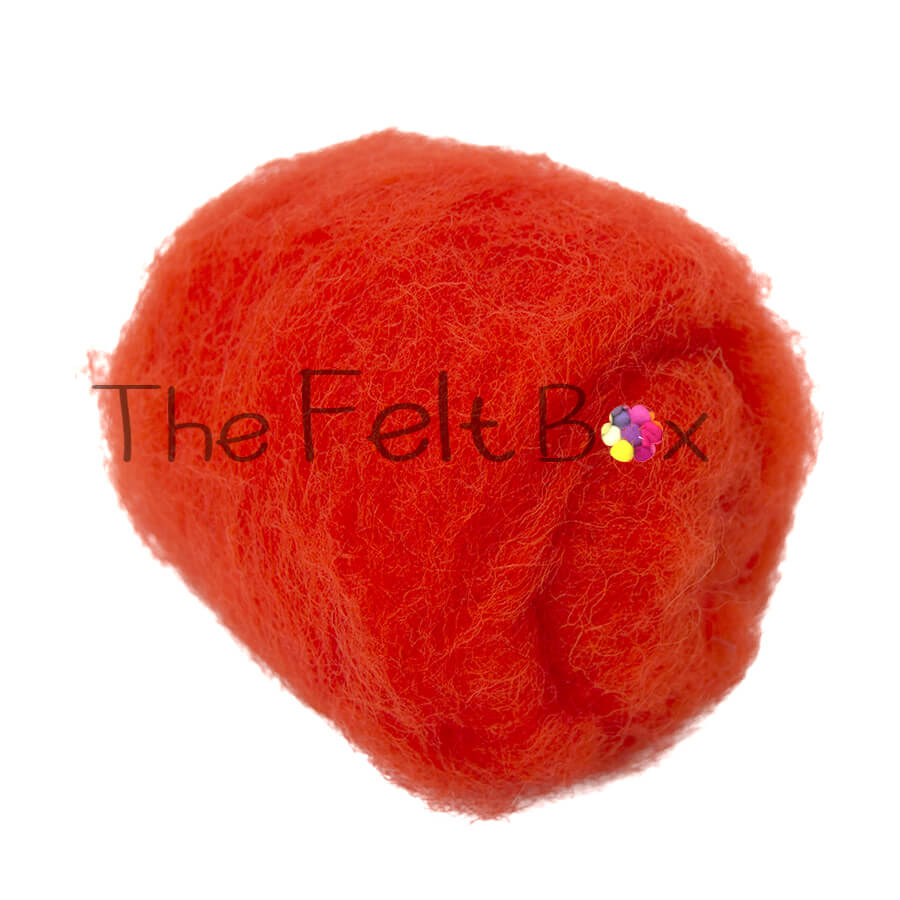 Carded NZ Wool For Needle Felting Batts - Lava #38