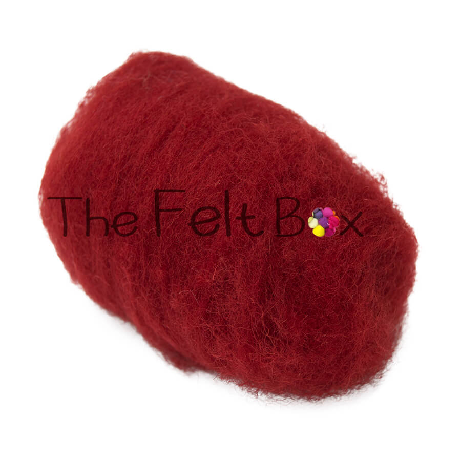 Carded NZ Wool For Needle Felting Batts - Brick #41