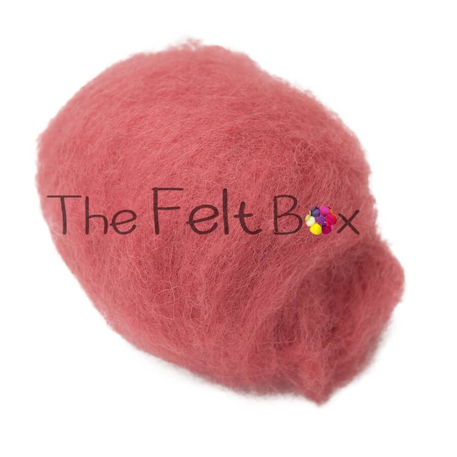 Carded NZ Wool For Needle Felting Batts - Blush #47